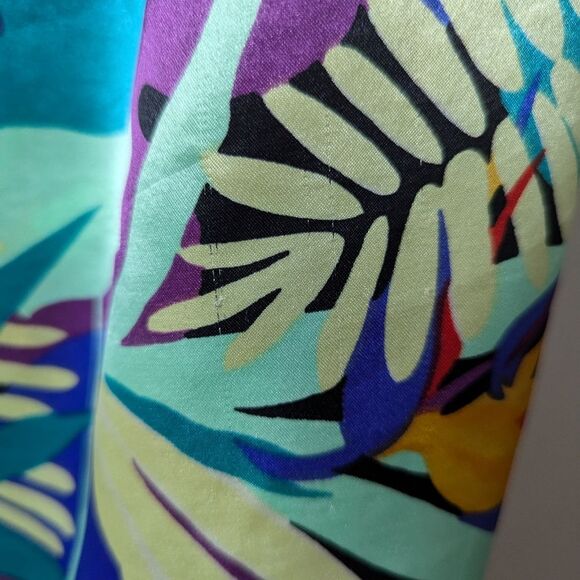 Vintage Vanity Fair satin kimono robe tropical birds of paradise - Picture 8 of 11